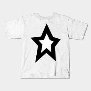 White Star Thick Black Line Kids T-Shirt